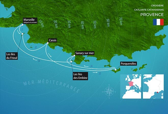 Carte de la croisière en Provence