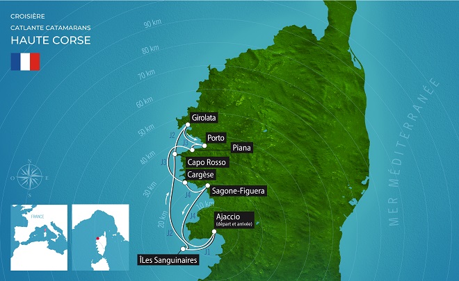 Carte Haute Corse 2024 4 jours