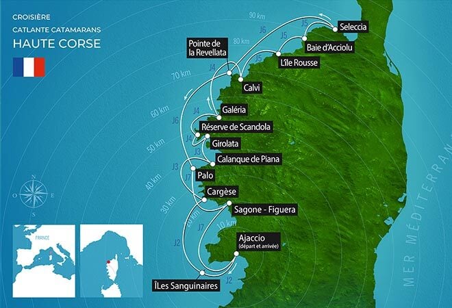 1 corse escale aux iles sanguinaires en catamaran