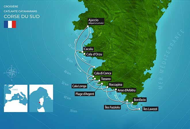 1 corse croisiere en catamaran vue aerienne